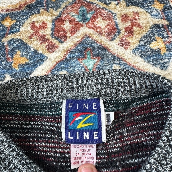 Vintage Fine Line Abstract Shapes Pullover Sweater Medium - Picture 3 of 4